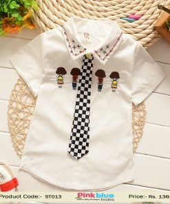 Baby Boys Attached Tie Shirt birthday and casual wear shirt Kids