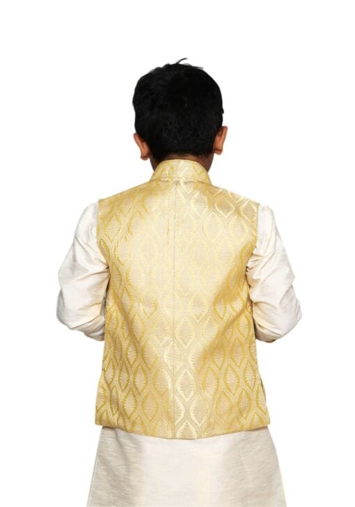 Boys Ethnic Silk Kurta Modi Jacket and Breeches Set