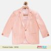 White and Peach Vertical Striped Blazer for Kid Boy in India