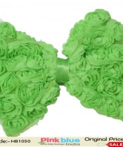 Bright Green Bow Shaped Beautiful Floral Headband for Kids in India