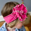 Bright Magenta Pink Broad Floral Hair Band for Toddlers in India