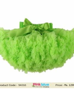 Buy Online Bright Neon Green Trendy Kids Tutu Skirt in India