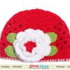 red baby flower hat