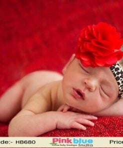 Cute Infant Headband with Red Flower