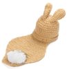 Cute Brown Bunny Crochet Baby Photography Wrap With White Fur Tail