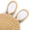 Cute Brown Bunny Crochet Baby Photography Wrap With White Fur Tail