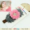 Pink and Grey Flower Kids Hair Band
