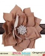 Shop Online Brown Infant Headband with Diamond Embellished Flower  