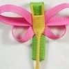 Beautiful Pink, Green and Yellow Butterfly Designer Hair Clip for Baby Girls