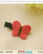 Buy Online Butterfly Shaped Orange and Green Hair Clip for Infant Babies
