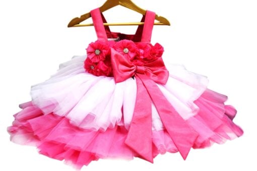 New Stylish First Flower Birthday Baby Frock - Baby Girl Dress