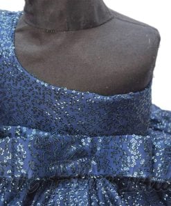 Buy Blue Sequin One-Shoulder Birthday Bash Dress Online