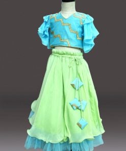baby girl crop top lehenga dress – Kids Wedding Lehenga Online - baby designer Party lehenga