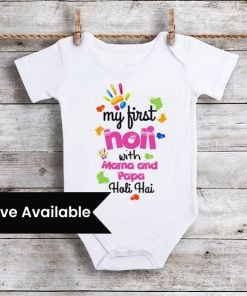 First Holi Romper Gift – Full/Half Sleeve Newborn baby Romper