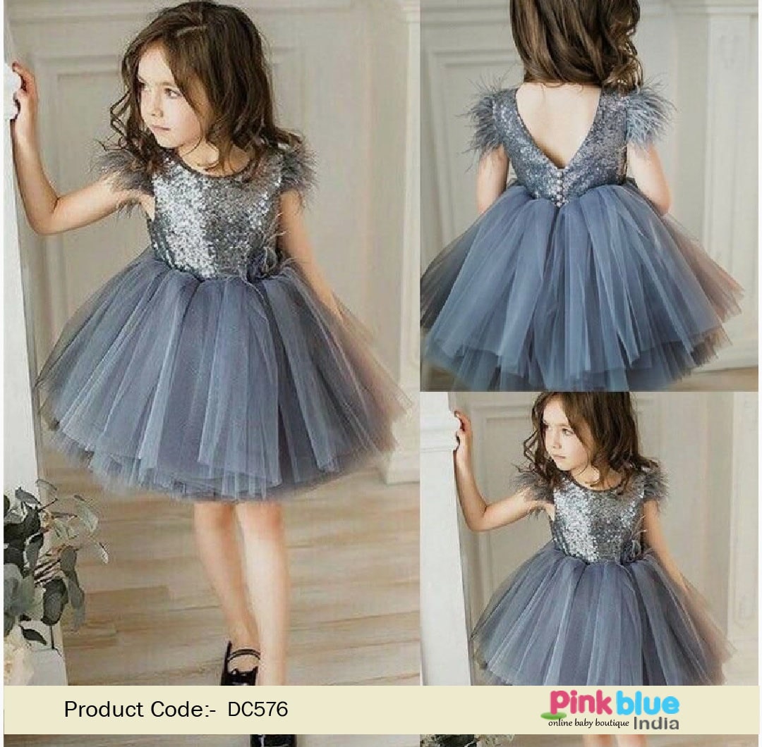 White And Blue Color Trendy Design And Print Baby Girls Frock Dress Bust  Size: 18 Inch (in) at Best Price in Kolkata | Pratap Inceptum