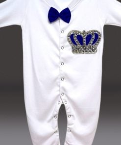 Personalized Baby Boy Bodysuit with Jewels crown - Prince New Born