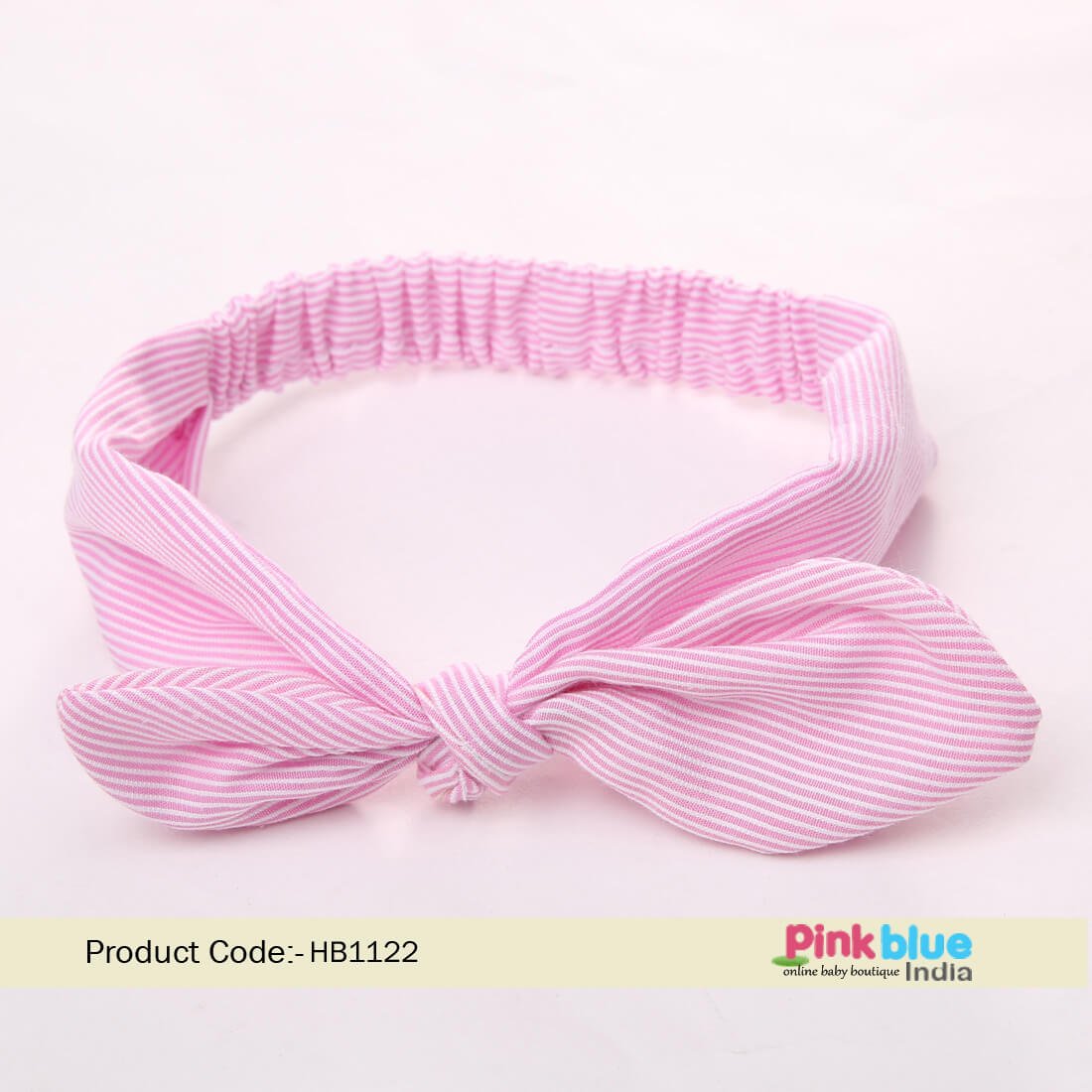 Buy Pink Bowknot Headband with White Stripe for Baby and Toddler Girl