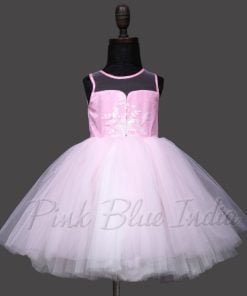 Pink Party Dress For Girls, Kids Girl pink Net dress short, long
