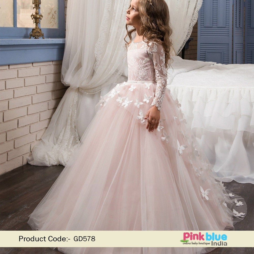 Buy Princess Birthday Dress | Peach Party Gown for Kids