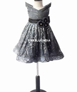 Silver & Gray Flower Girl Dress – Age 1 – 12Y Party wear Dress