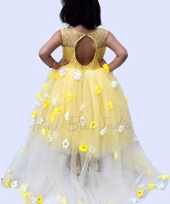 Buy Yellow Colour Party Wear Gown Dress for Baby Girls Online