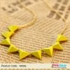 Yellow Triangle Shaped Beads Party Wear Necklace Jewelry