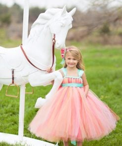 Peach Pink and Tri Color Baby Toddler Tulle Tutu Dress