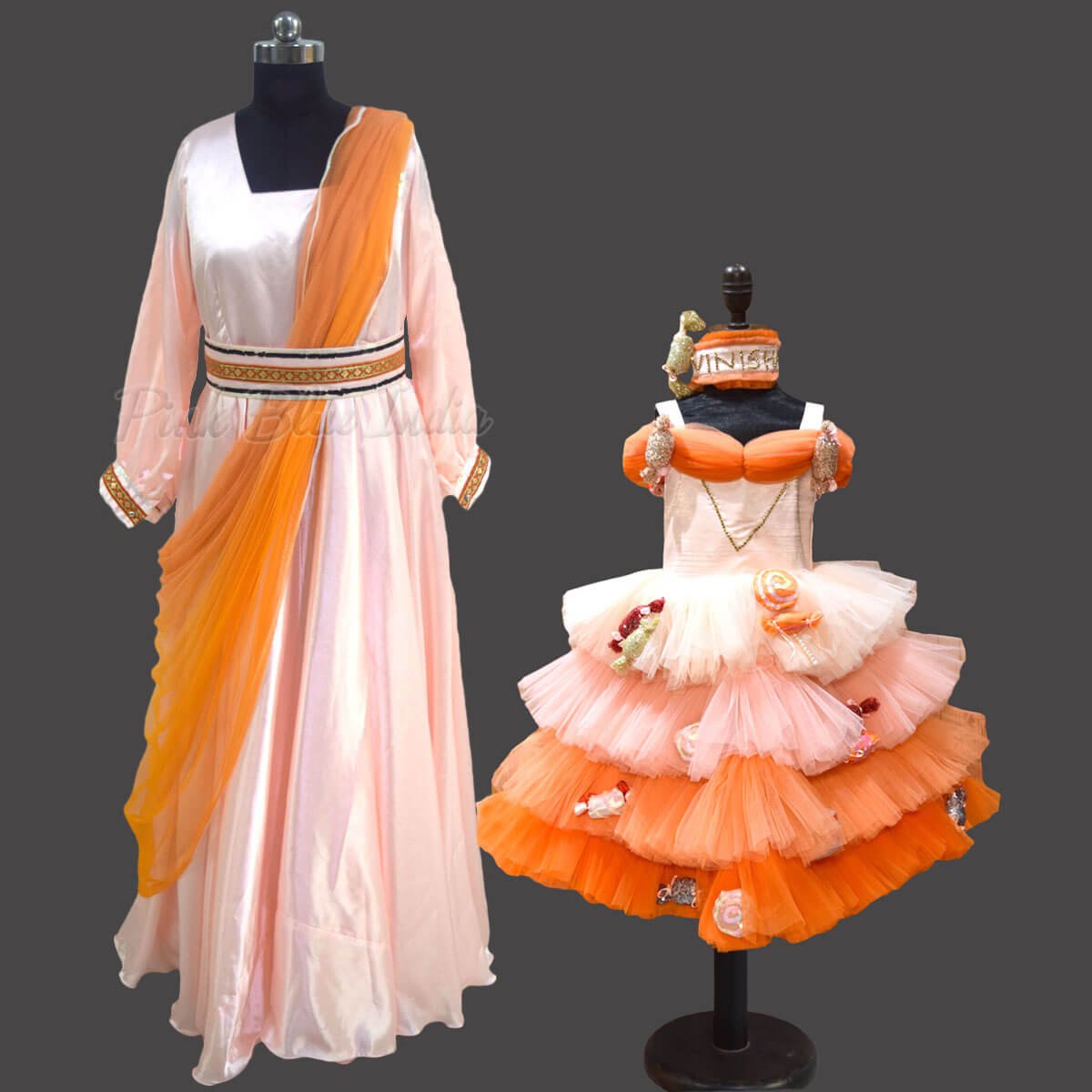 Matching Mother Daughter Candy Theme Party Gown