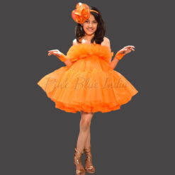Candy Orange Color Western Baby Girl Dress
