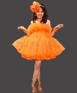 Candy Orange Color Western Baby Girl Dress