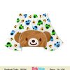 Colorful Car Print Baby Shorts With Bear on the Back in White