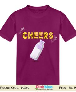 Cheers Print Personalized Baby Boys and Girls T-shirt