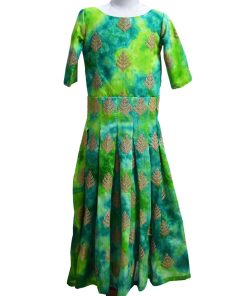 Children Exclusive Designer Cotton Silk Gown with Allover Cape