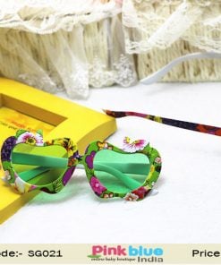 Children Girls and Boys Fashion Sunglasses Flowers Green Frames