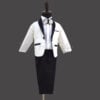 Classic black white tuxedo baby boy birthday party wear elegant formal look
