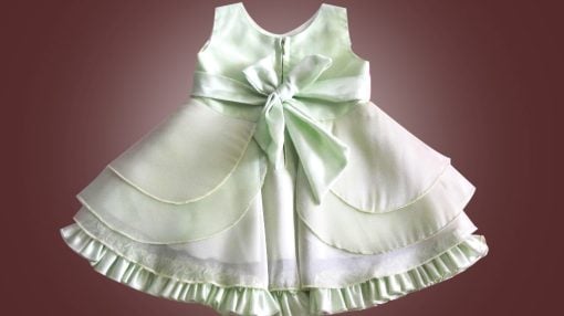 Classy Infant Baby Girls Flare Dress in Pistachio Green