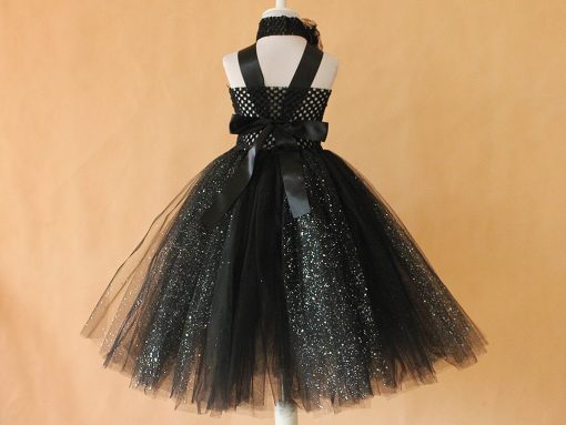 Shop Online Newborn Glitter Tutu Party Dress in Black with Free Headband
