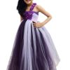 Princess Purple Flower Girl Crochet Tutu Dress