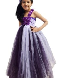 Princess Purple Flower Girl Crochet Tutu Dress