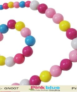 Colorful Beads Fancy Necklace with Matching Bracelet for Indian Baby Girls