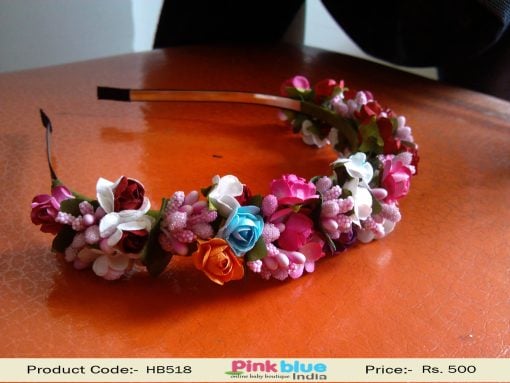 Colorful Floral Headband for Indian Infant Girls