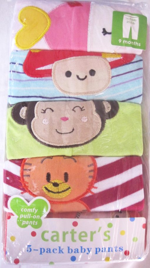 Comfortable and Colorful Gift Set of 5 Pants for 9 Months Infants in India