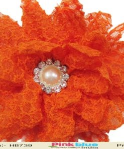 Orange Net Flower Hair Band for Kids Girl