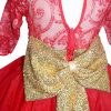 Red Dress Gold Belt and Bow - Baby Toddler Birthday Luxury long sleeve dress
