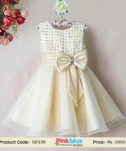 cream baby applique dress