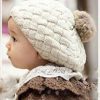Smart Off White Crochet Fashionable Hat for Indian Kids