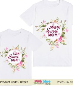“Sweet Mom & Son” Customized Mother and Son Family matching T-shirts Tees