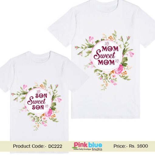 “Sweet Mom & Son” Customized Mother and Son Family matching T-shirts Tees