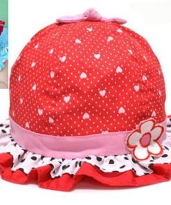 Buy Online Cute and Elegant Red Baby Cotton Hat for Summer in India