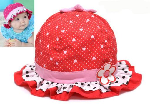Buy Online Cute and Elegant Red Baby Cotton Hat for Summer in India